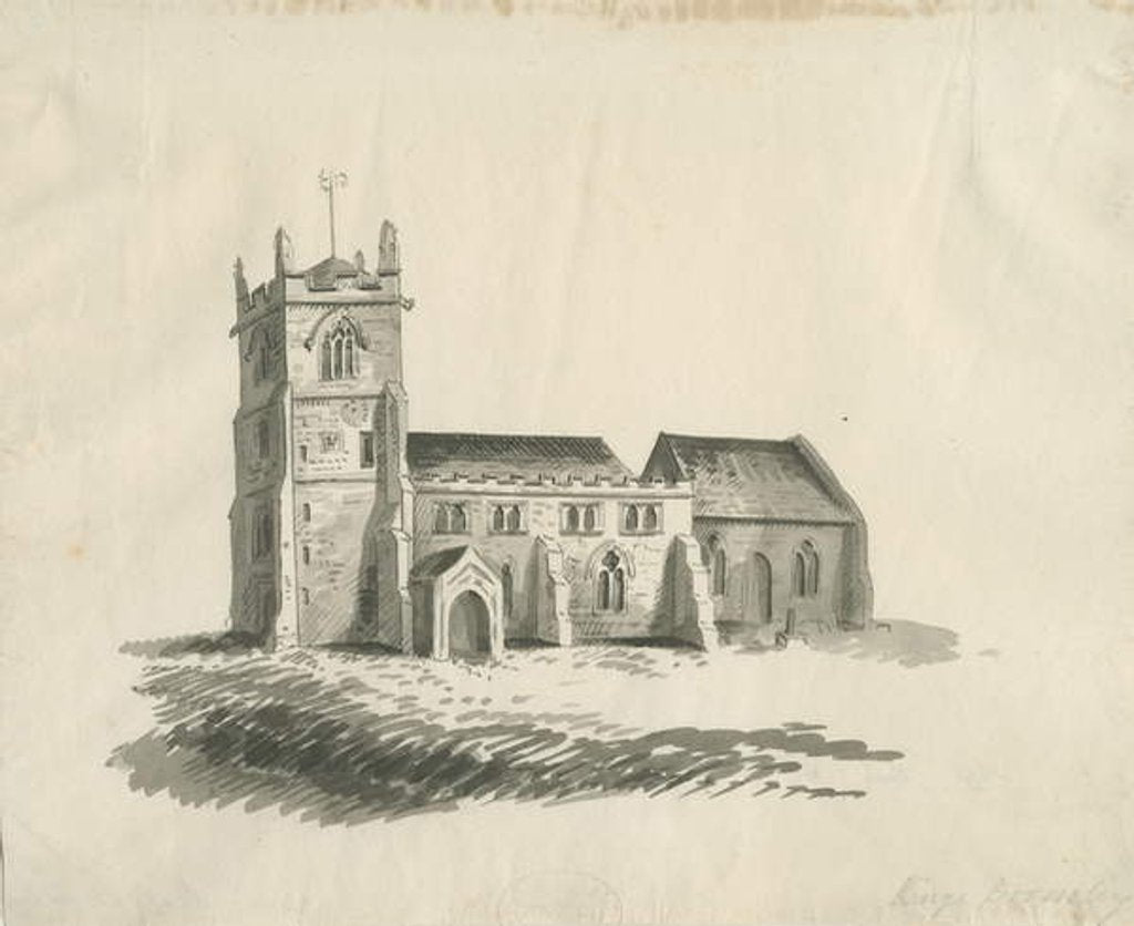 Detail of Kings Bromley Church: sepia drawing, nd [c 1770] by School English