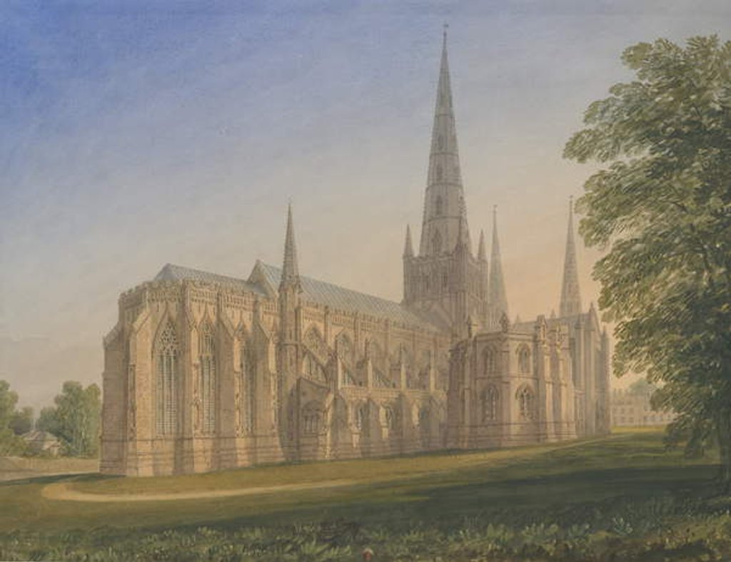 Detail of Lichfield Cathedral - North East View by John Buckler