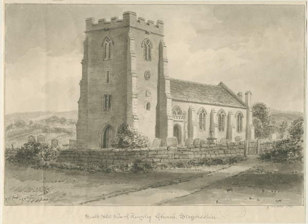 Detail of Kingsley Church by John Chessell Buckler