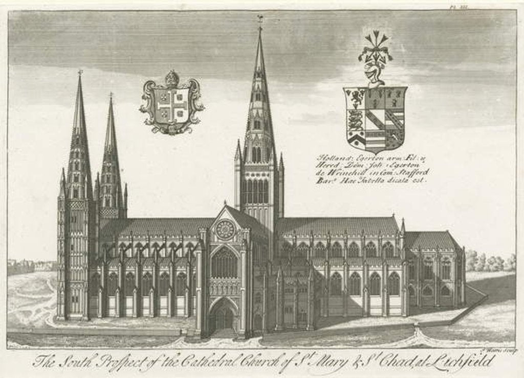 Detail of Lichfield Cathedral - South View by School English