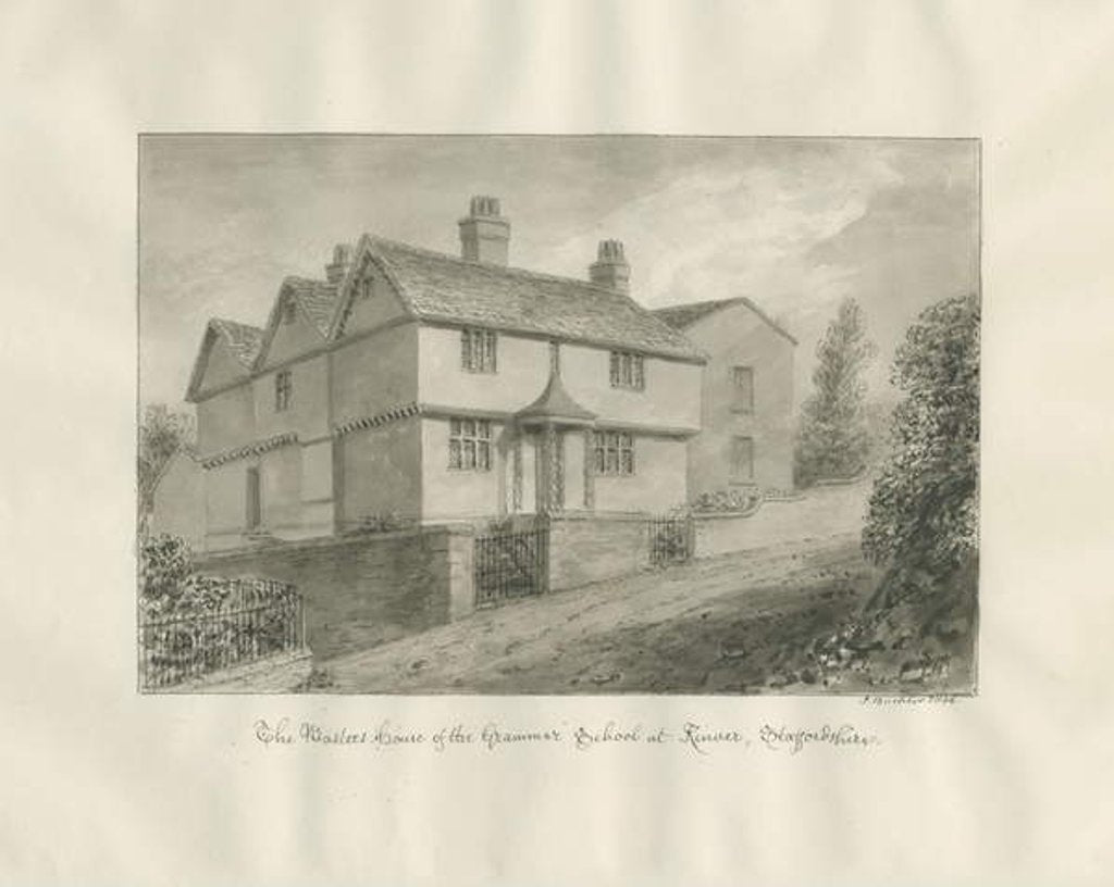 Detail of Kinver Town - 'Master's House': sepia drawing, 1846 by John Buckler