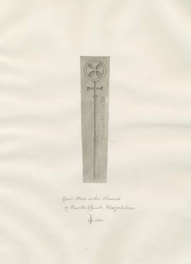 Detail of Enville Church - Gravestone by John Chessell Buckler