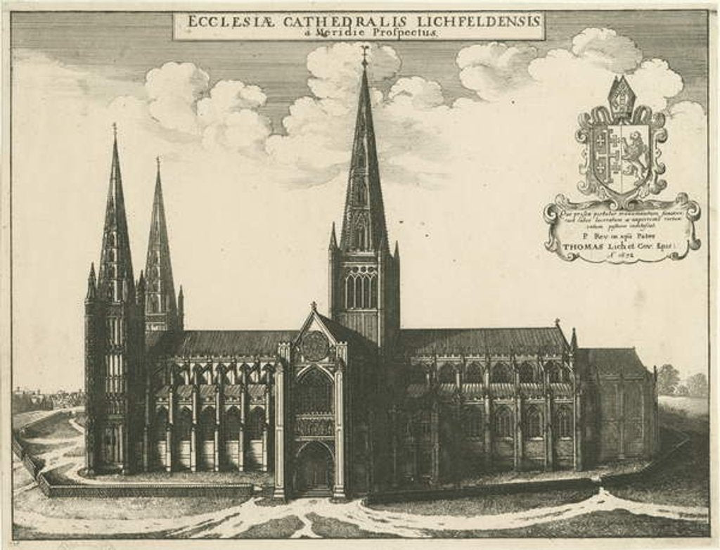 Detail of Lichfield Cathedral - South View by Wenceslaus Hollar