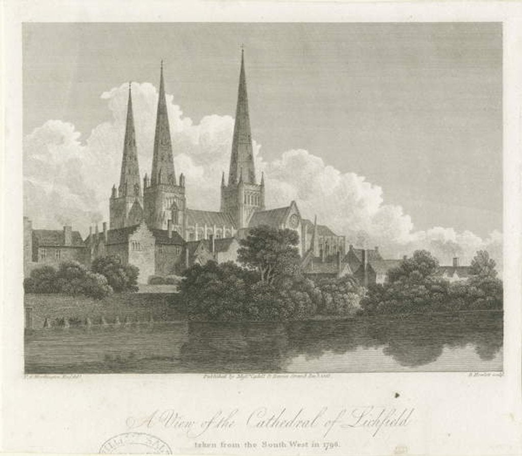 Detail of Lichfield Cathedral - South West View, 1796 by Bartholomew Howlett