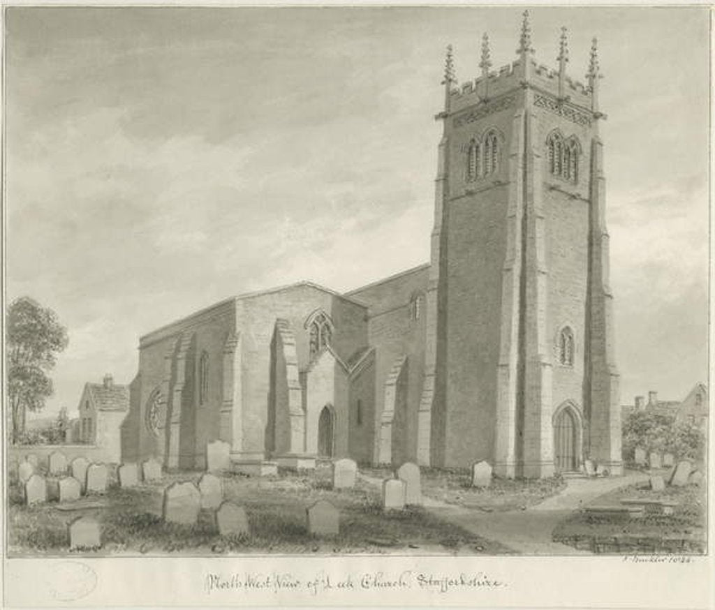 Detail of Leek Church by John Buckler