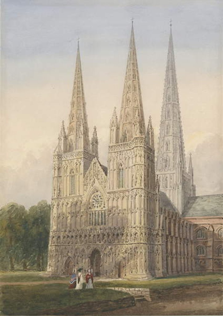 Detail of Lichfield Cathedral - West Front by Allen Edward Everitt