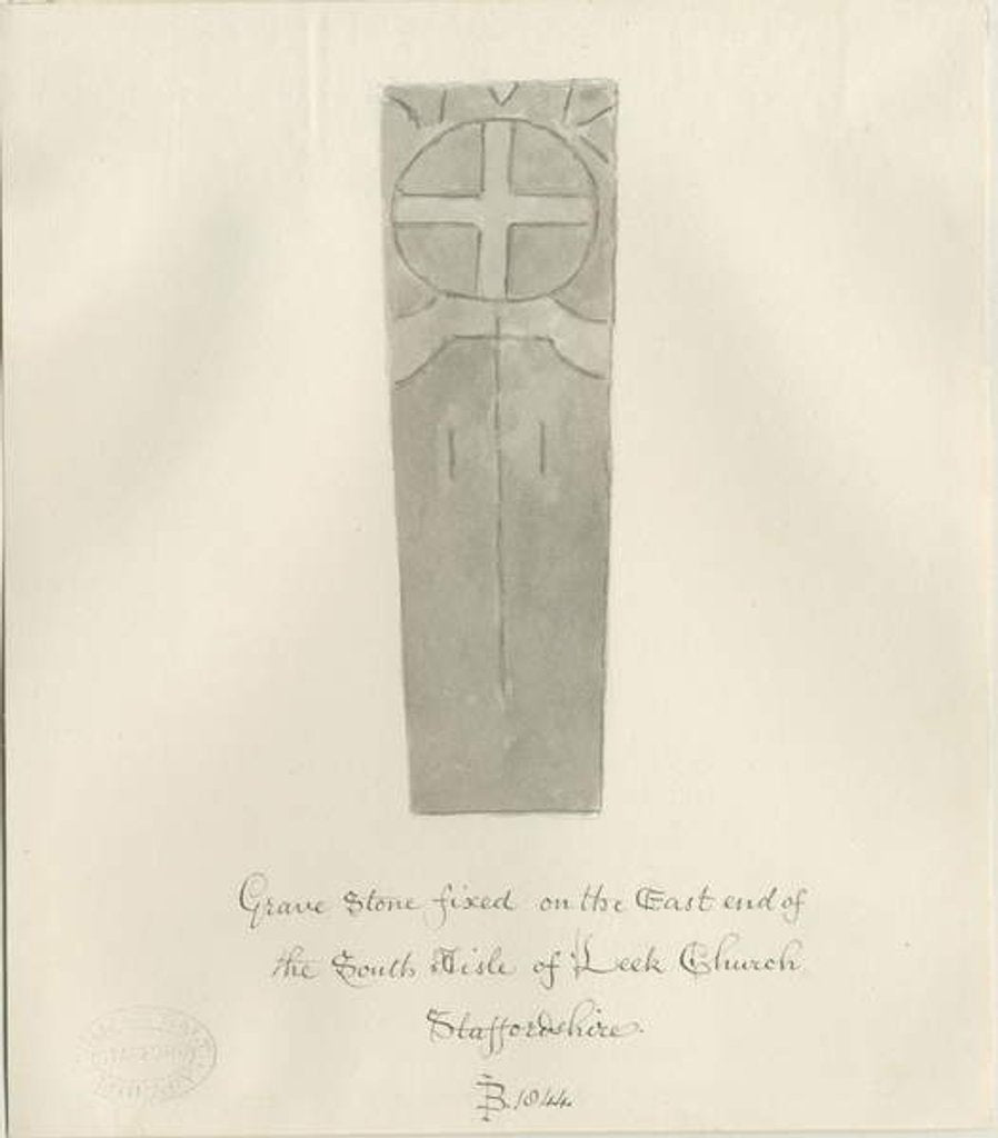 Detail of Leek Church - Gravestone by John Buckler