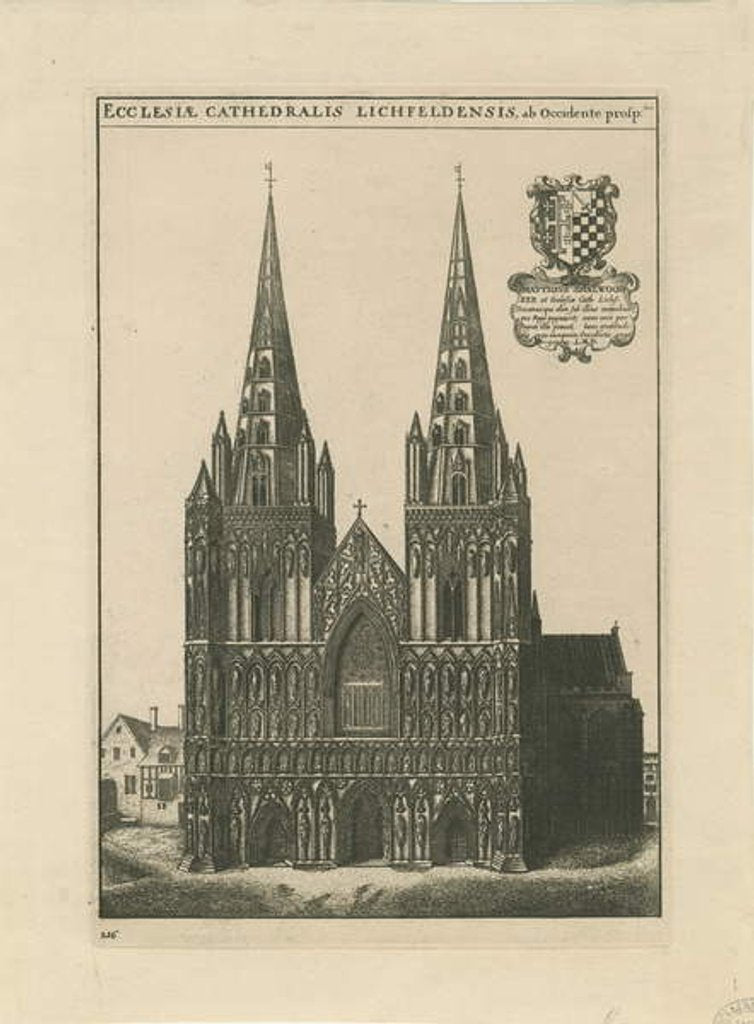 Detail of Lichfield Cathedral - West Front by School English