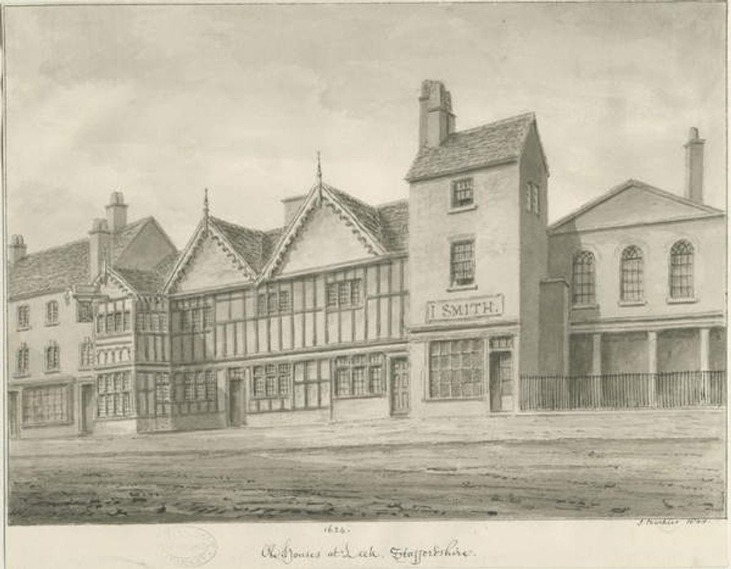 Detail of Leek Town - Old Houses by John Buckler