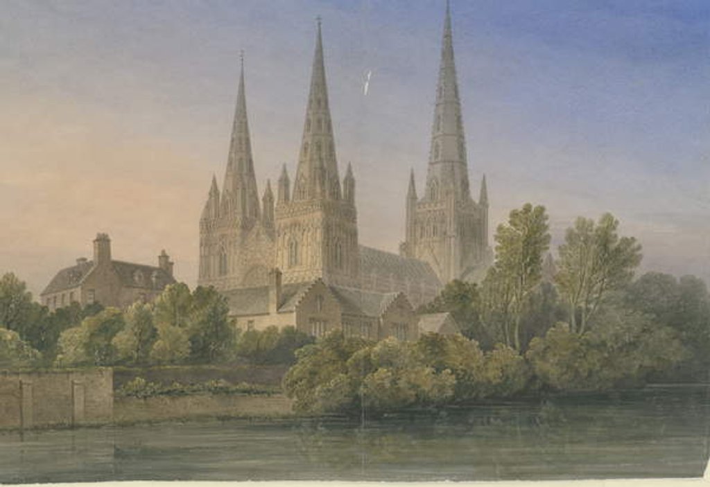 Detail of Lichfield Cathedral - South West View by John Buckler
