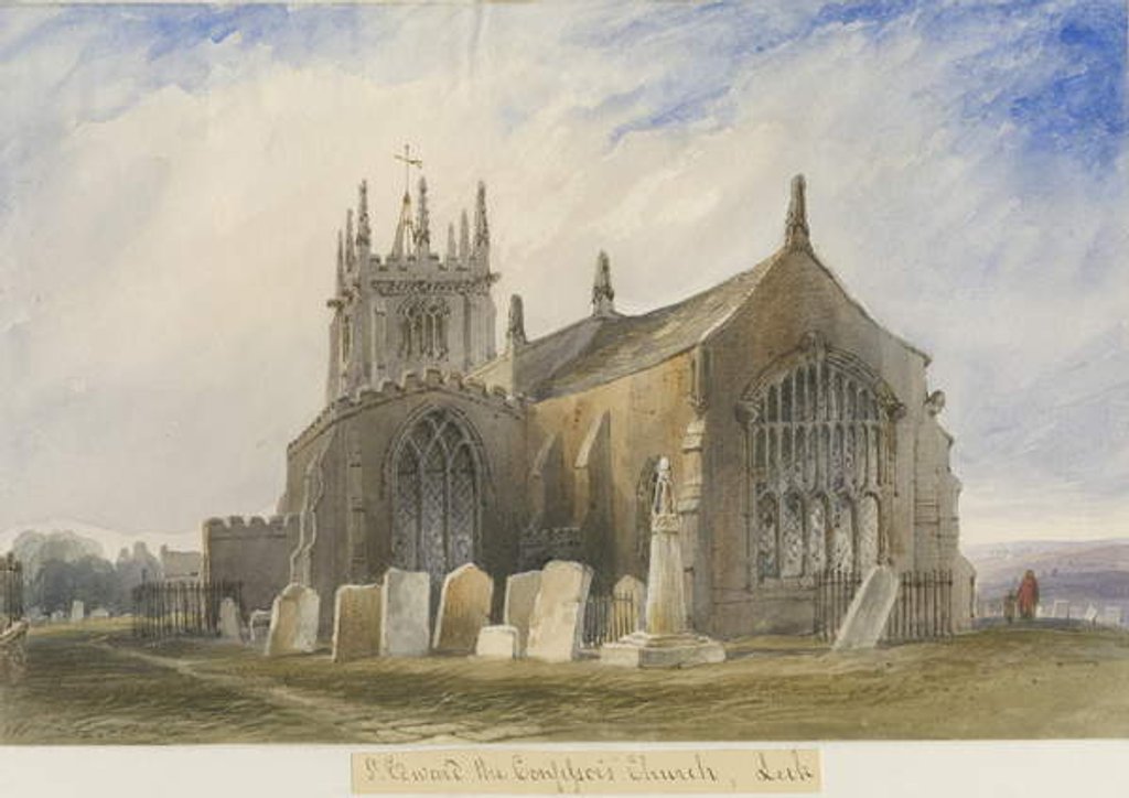 Detail of Leek Church: water colour painting, nd [c1830-1840] by Lewis John Wood