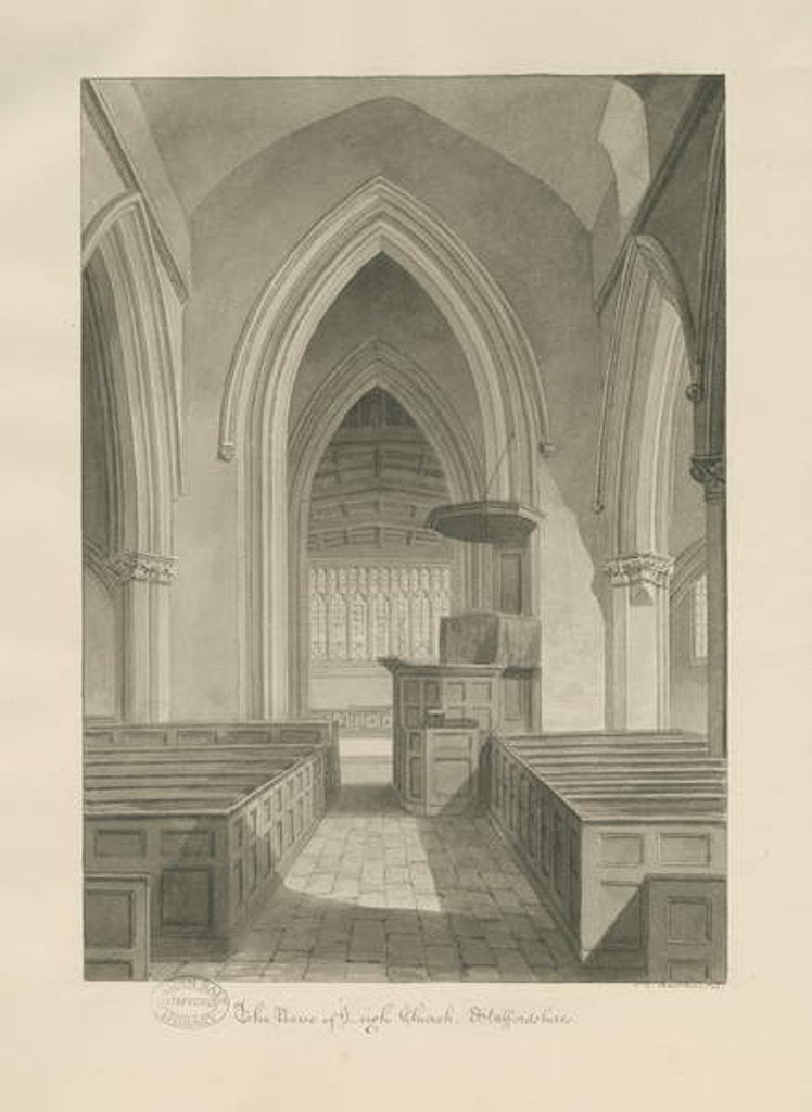 Detail of Interior of Leigh Church by John Chessell Buckler