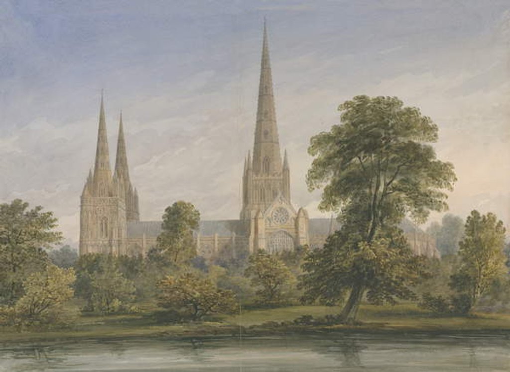 Detail of Lichfield Cathedral - South East View by John Buckler