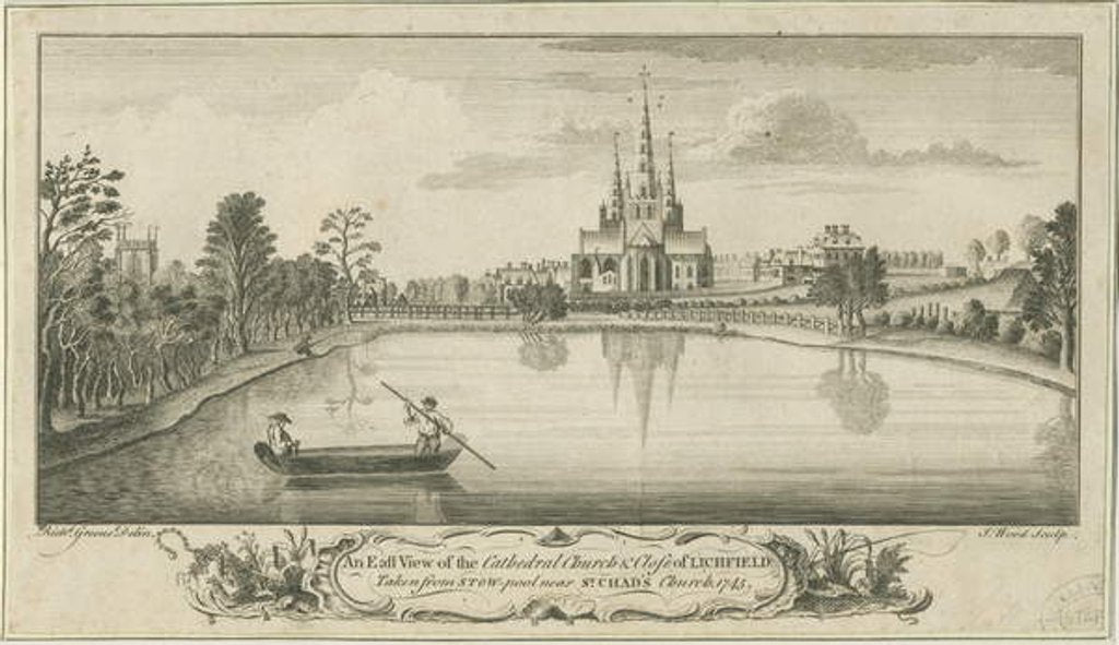 Detail of Lichfield Cathedral and Close - East View by Richard Greene