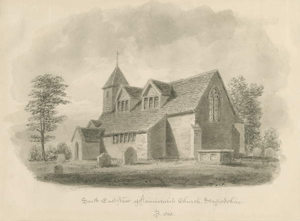 Detail of Hammerwich Church by John Buckler