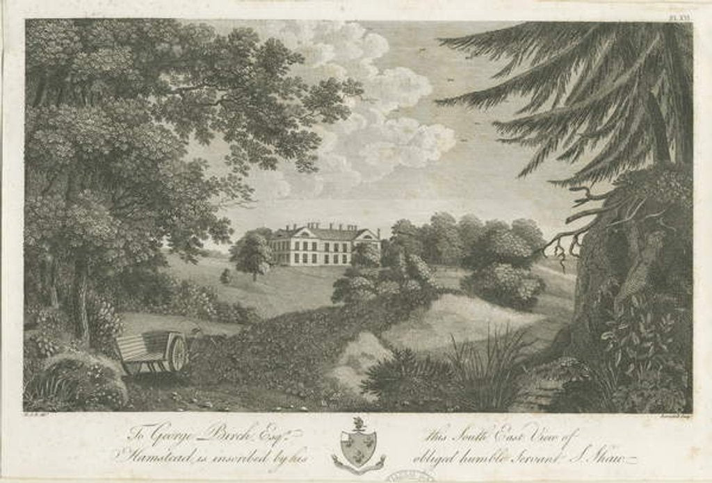 Detail of Hamstead Hall: engraving by Stebbing Shaw