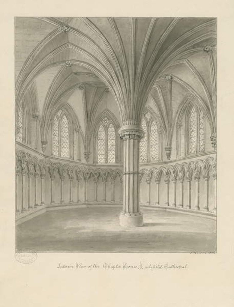 Detail of Interior of Lichfield Cathedral - Chapter House by John Buckler