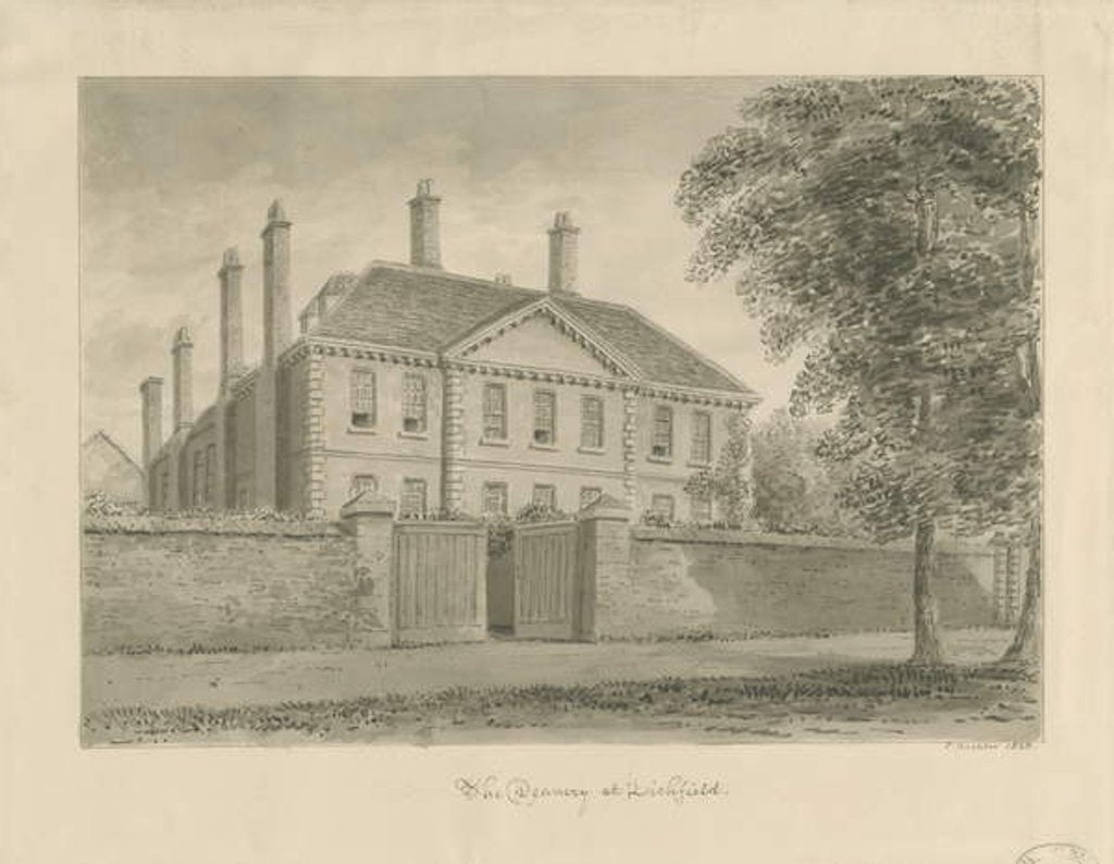 Detail of Lichfield - The Deanery in The Close by John Buckler