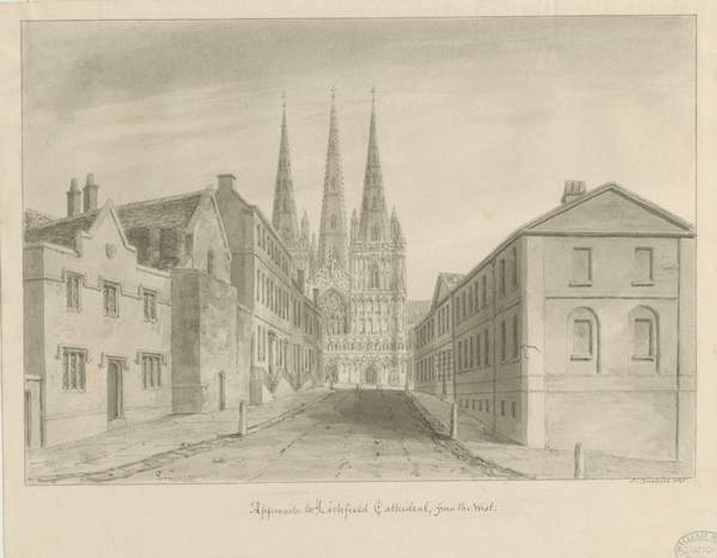 Detail of Lichfield Cathedral by John Buckler