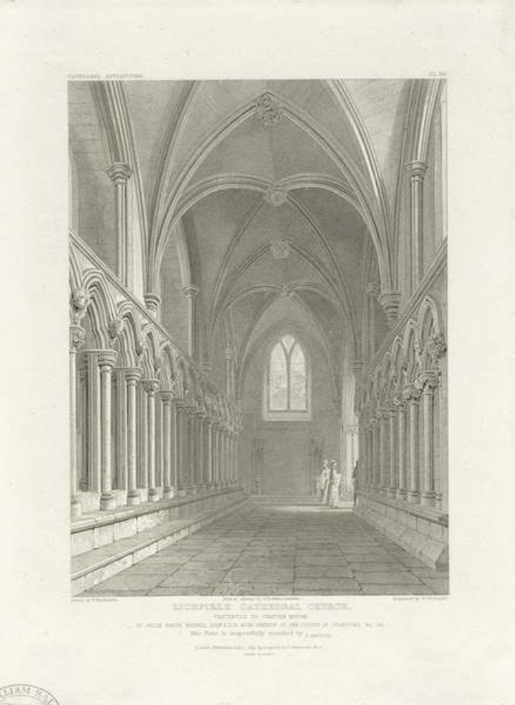 Detail of Interior of Lichfield Cathedral - Vestibule of Chapter House by John Britton