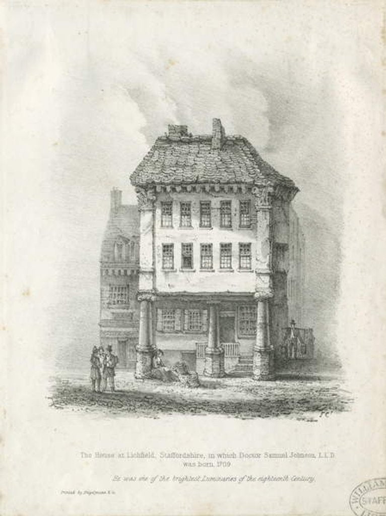 Detail of Lichfield - Birth-place of Dr. Johnson: lithograph, nd [19th cent] by School English