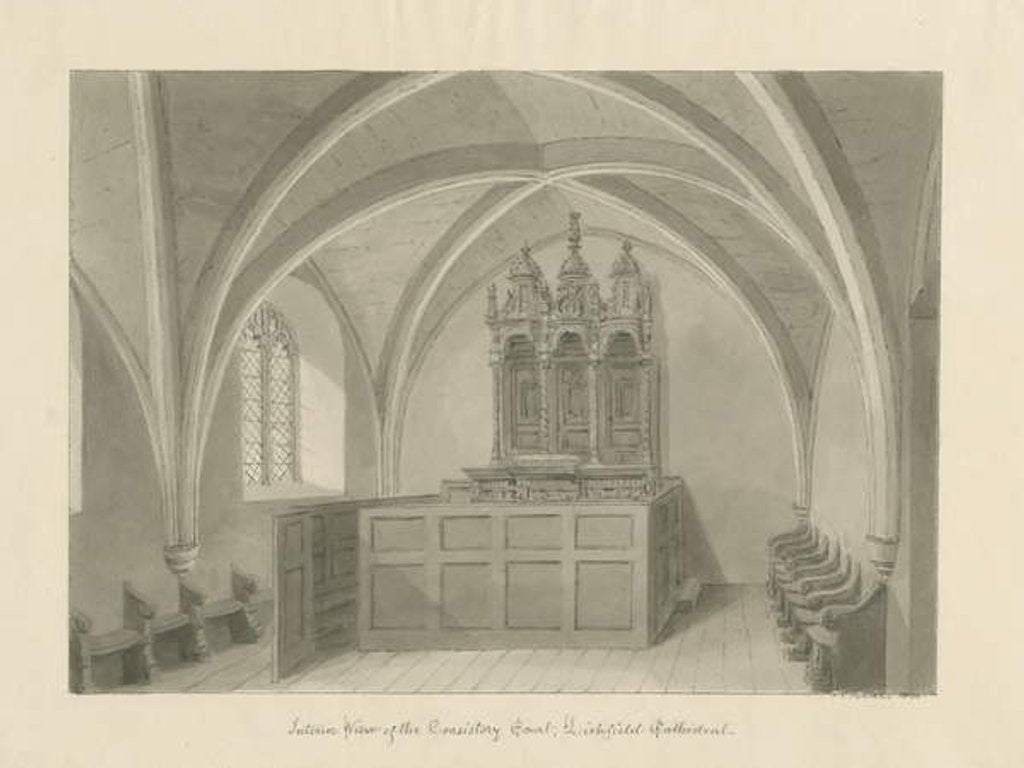Detail of Interior of Lichfield Cathedral - Consistory Court by John Chessell Buckler