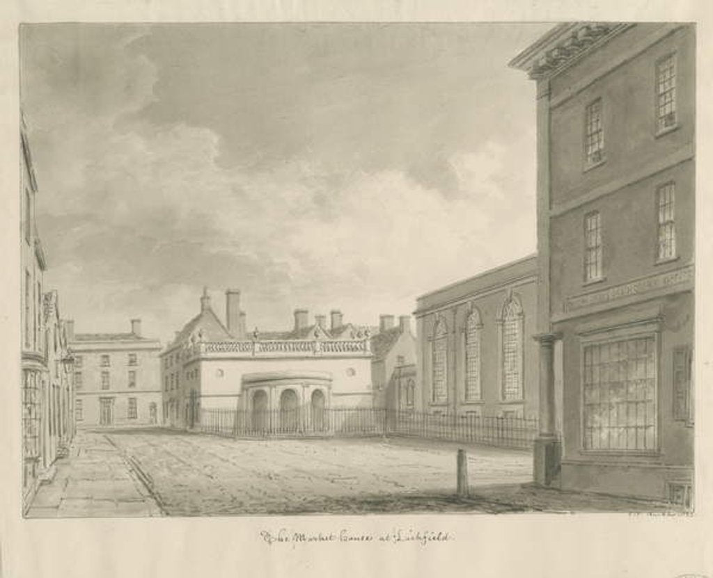 Detail of Lichfield - Market House by John Chessell Buckler