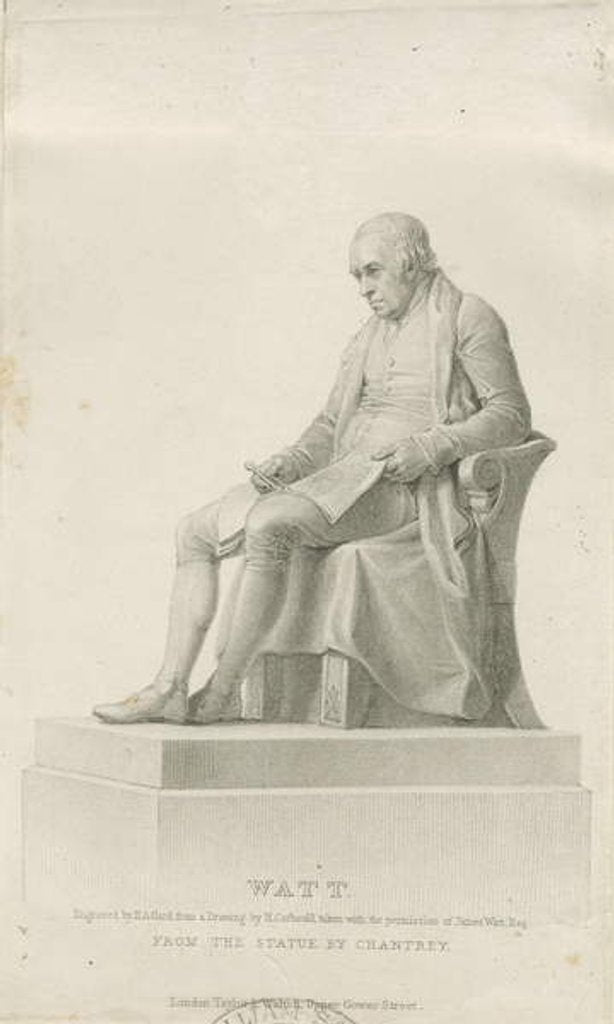 Detail of Handsworth - Monument of James Watt: stipple engraving, nd [?19th cent] by Henry Adlard