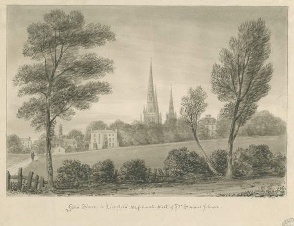 Detail of Lichfield - Stowe: sepia drawing, 1847 by John Buckler