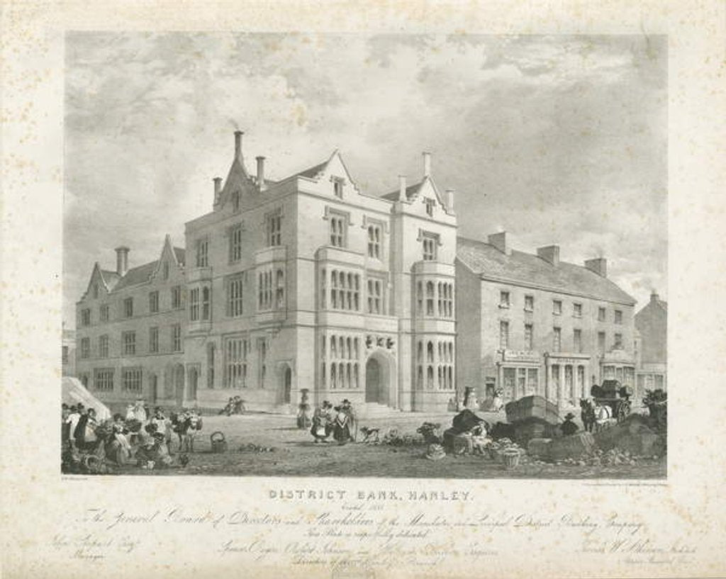 Detail of Hanley - District Bank: lithograph by Thomas Witlam Atkinson
