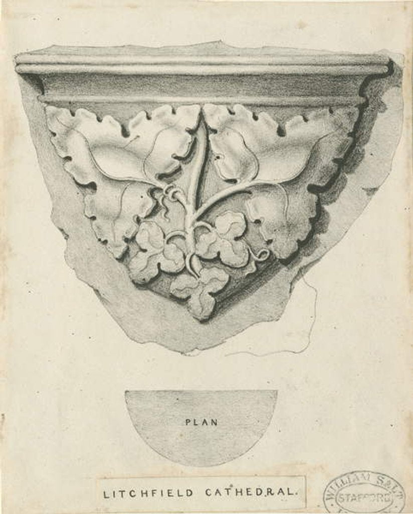 Detail of Interior of Lichfield Cathedral - Carved Foliage by Thomas Witlam Atkinson