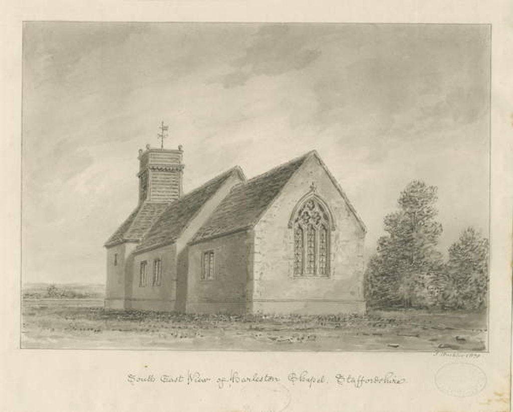 Detail of Harlaston Chapel by John Buckler