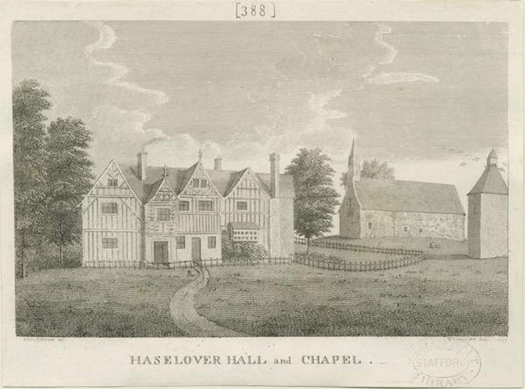 Detail of Haselour Chapel: engraving, 1797 by Stebbing Shaw