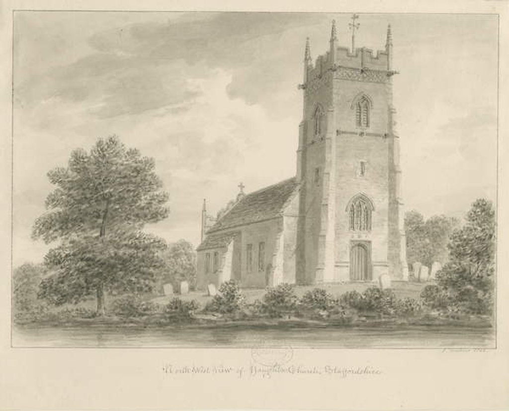 Detail of Haughton Church by John Buckler