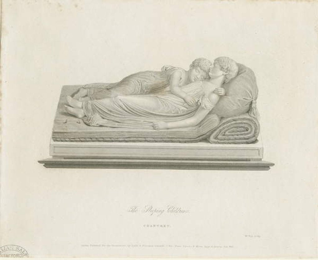 Detail of Lichfield Cathedral - 'The Sleeping Children': engraving, nd [19th cent] by Francis Legatt Chantrey