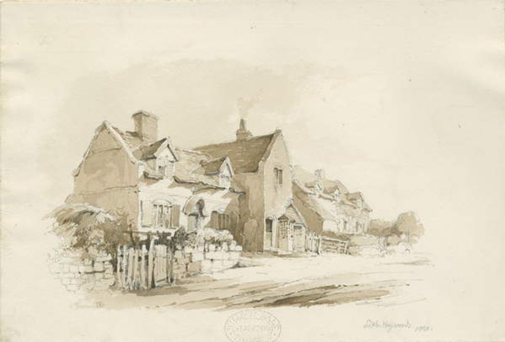 Detail of Cottages at Little Haywood by Thomas Peploe Wood