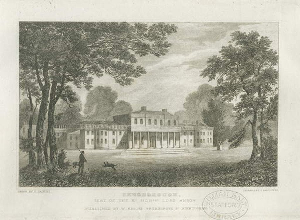 Detail of Shugborough Hall: engraving by Frederick Calvert