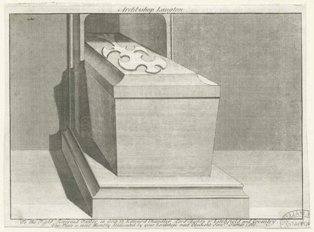 Detail of Canterbury Cathedral - Archbishop Langton's tomb chest by School English