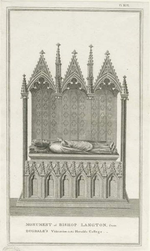 Detail of Lichfield Cathedral - Monument to Bishop Langton by Stebbing Shaw