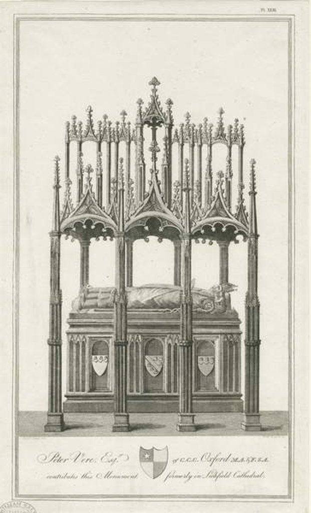 Detail of Lichfield Cathedral - Monument to Bishop Blythe by Richard Woollett Basire