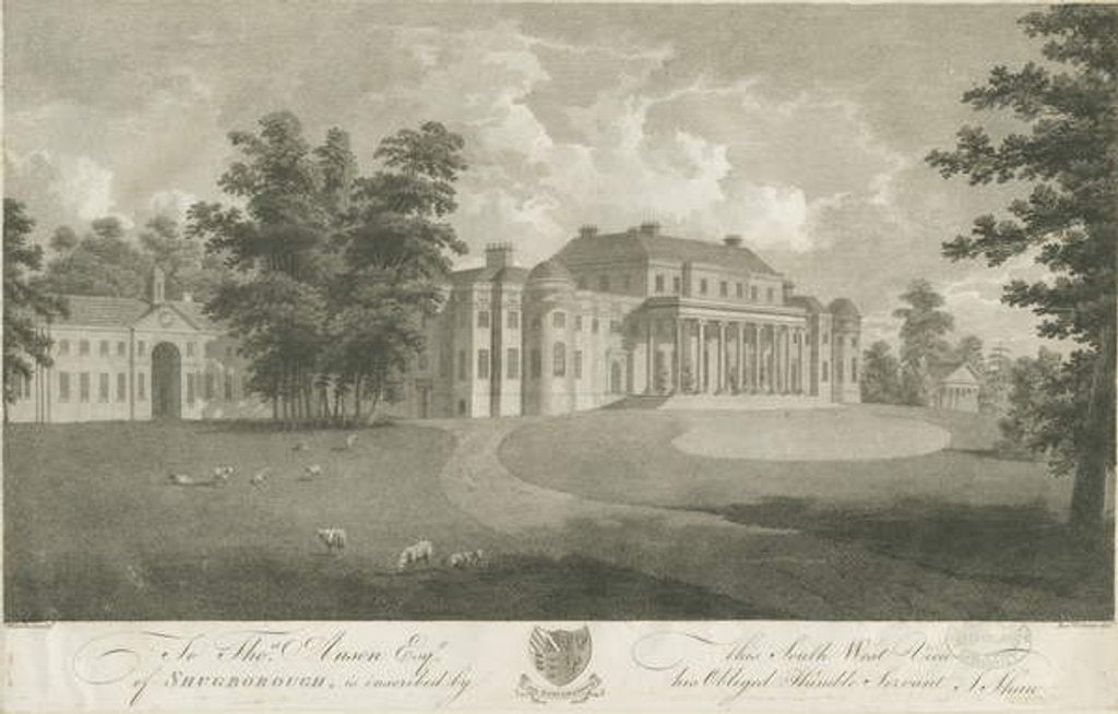 Detail of Shugborough Hall: engraving, nd [c 1800] by Stebbing Shaw