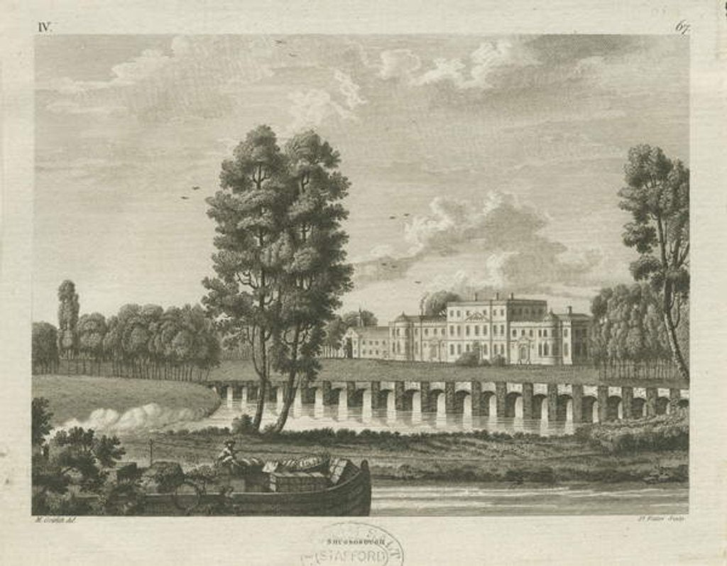 Detail of Shugborough Hall: engraving by James Fittler