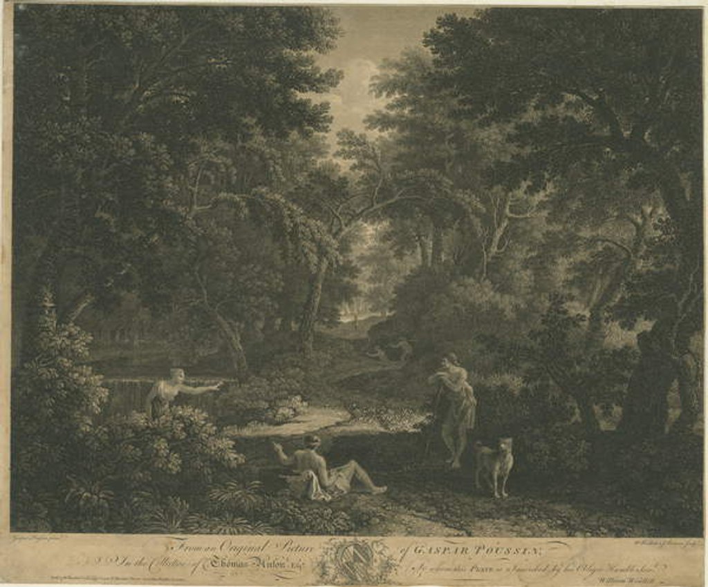 Detail of Shugborough - Woodland scene by William Woollett
