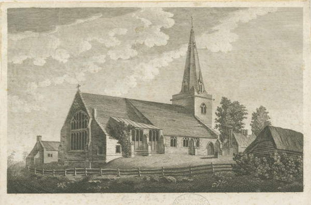 Detail of Church Eaton Church: engraving by Stebbing Shaw