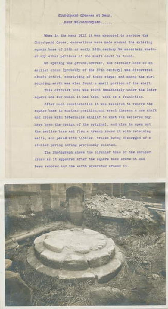 Detail of Penn Church - Remains of Ancient Cross: photograph by School English