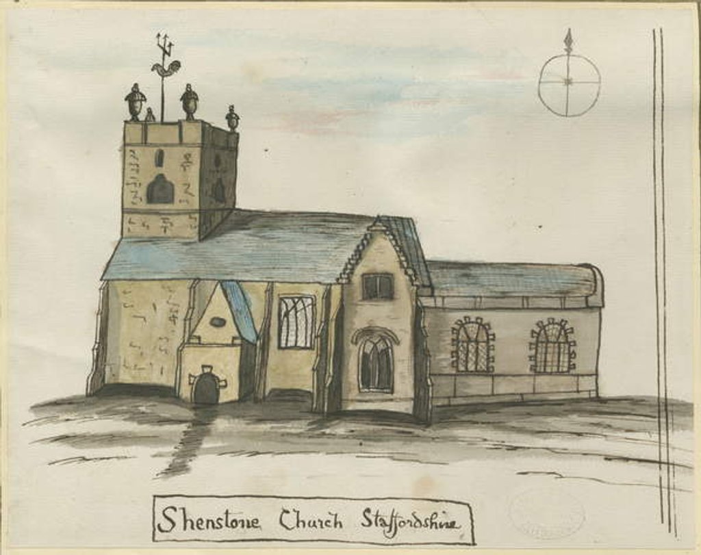 Detail of Shenstone Church by John Wright