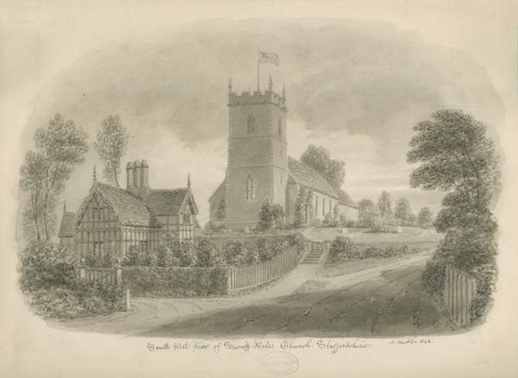 Detail of Sheriffhales Church by John Buckler