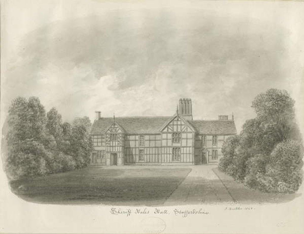 Detail of Sheriffhales Hall by John Buckler