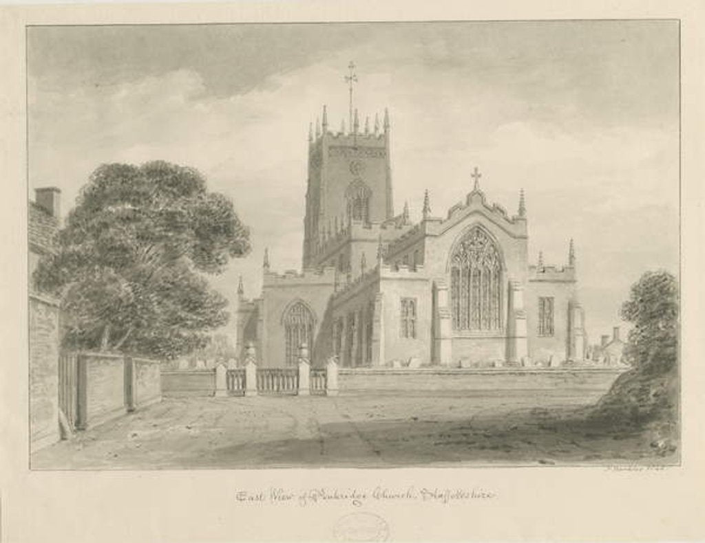 Detail of Penkridge Church by John Buckler