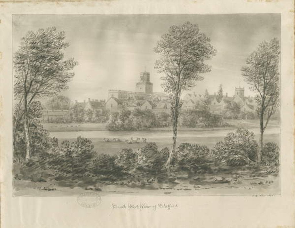 Detail of Stafford - South West View by John Buckler